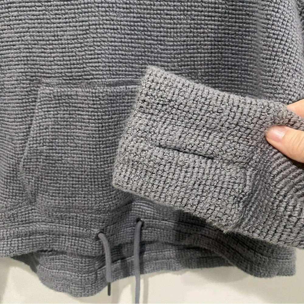 SWEATY BETTY Restful Boucle Grey Funnel Neck Sweatshirt Comfort Size Medium